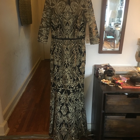 Marchesa Notte Moises Embroidered Gown 